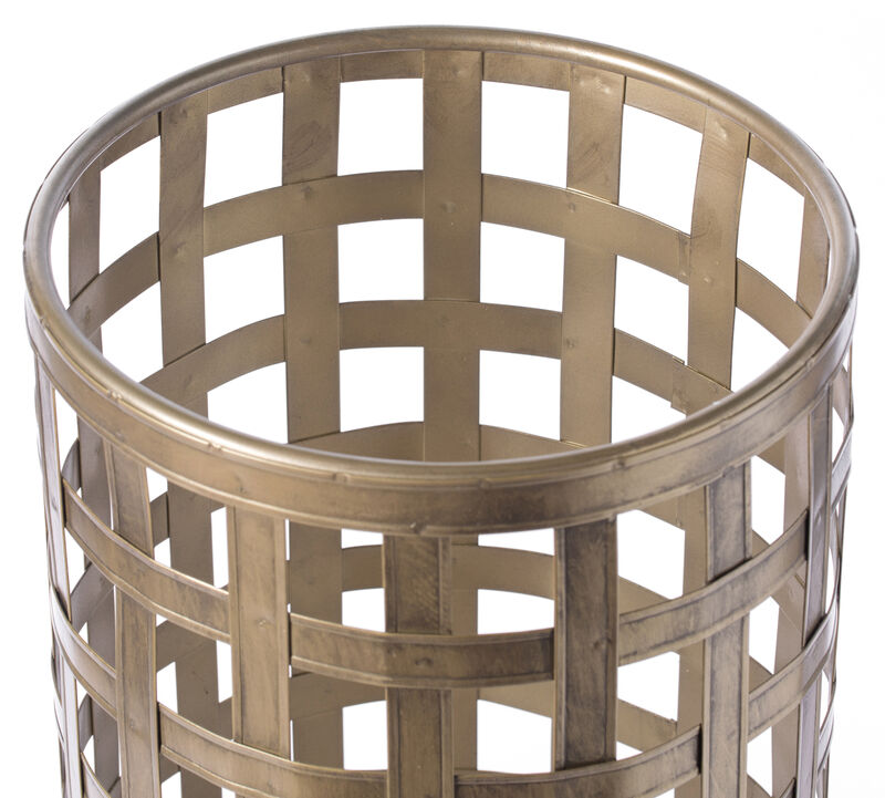 Round Metal Woven Umbrella Storage Stand