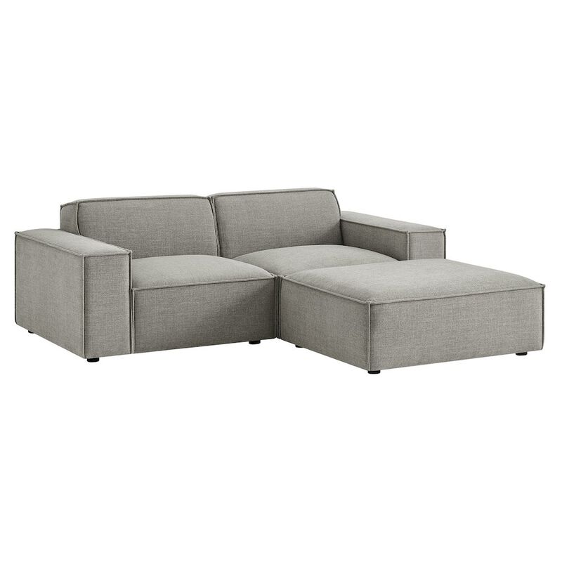 Restore 3-Piece Performance Fabric Upholstered Modular Loveseat with Ottoman image number 0