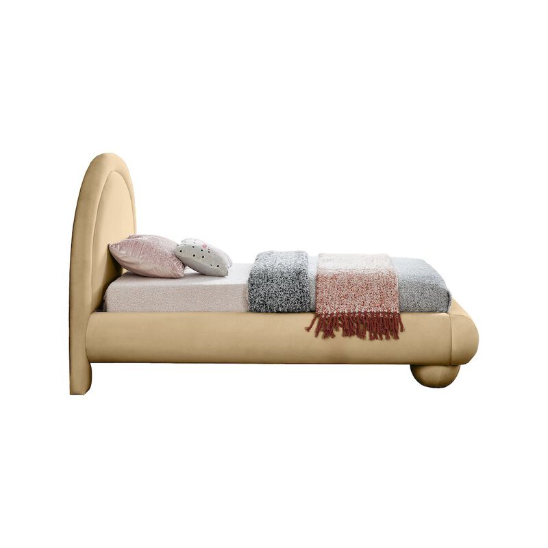 Meridian Furniture Madrid Camel Velvet Twin Bed