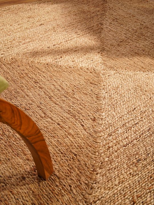 HAND WOVEN JUTE ECO-FRIENDLY AREA RUGS  - Contemporary Modern Pattern, High Pile, Natural Fiber, Outdoor Indoor Handmade Area Rugs for Living Room, Bed Room (J00022)