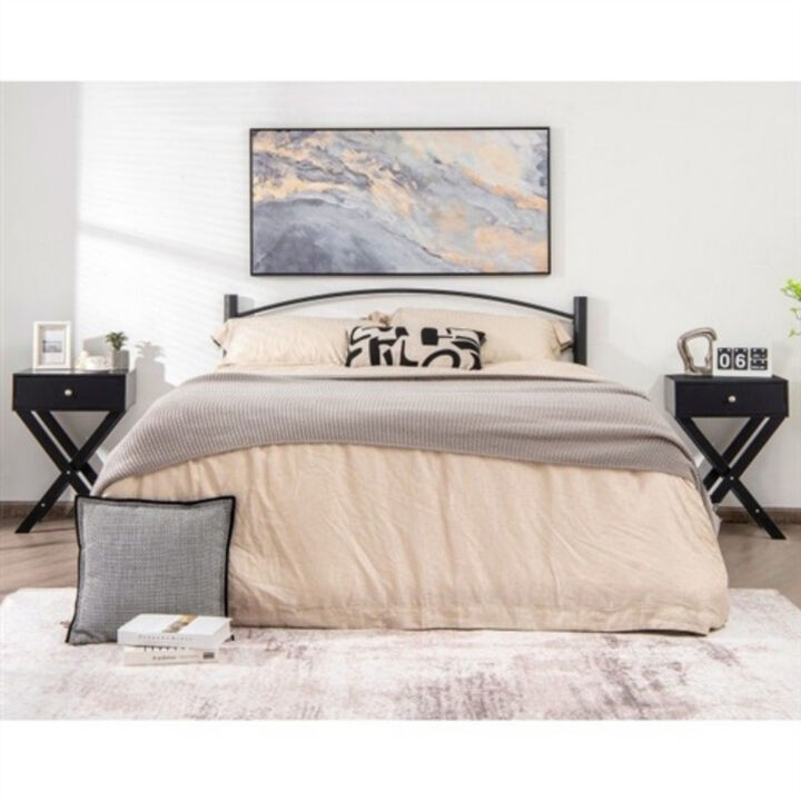 X-Shape 1 Drawer End Table or Coffee Table for Bedroom or Living Room