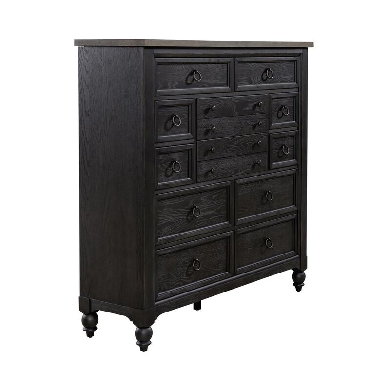 Liberty Furniture 12 Drawer Chesser - Black Traditional Multi in Dusty Taupe image number 0