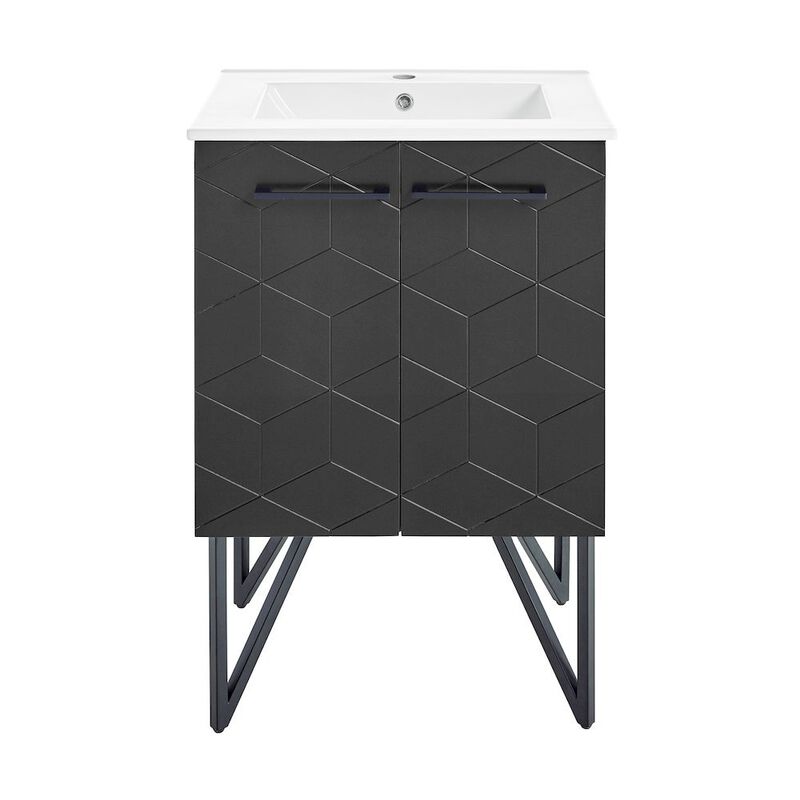 Annecy 24" Freestanding Bathroom Vanity in Phantom Black with Sink Top image number 0