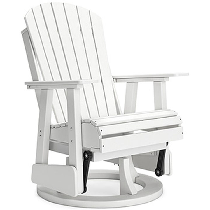 Hyland wave Outdoor Swivel Glider Chair- White