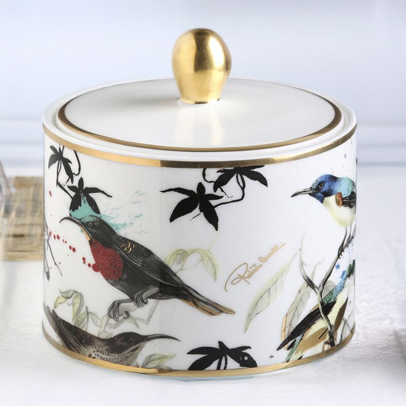 Sugar Pot GARDEN'S BIRDS   diam. 3.3", H 3.5" image number 2