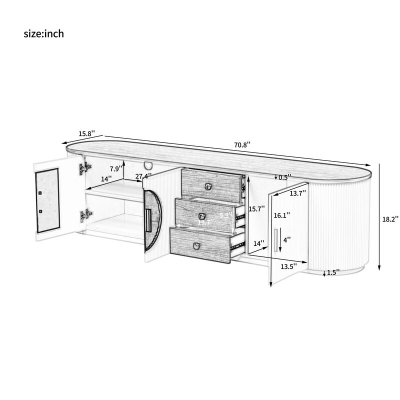 Merax Modern TV Stand for TVs up to 80 Inches