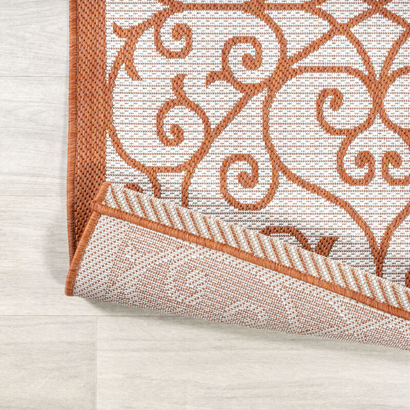 Madrid Vintage Filigree Textured Weave Indoor/Outdoor Area Rug