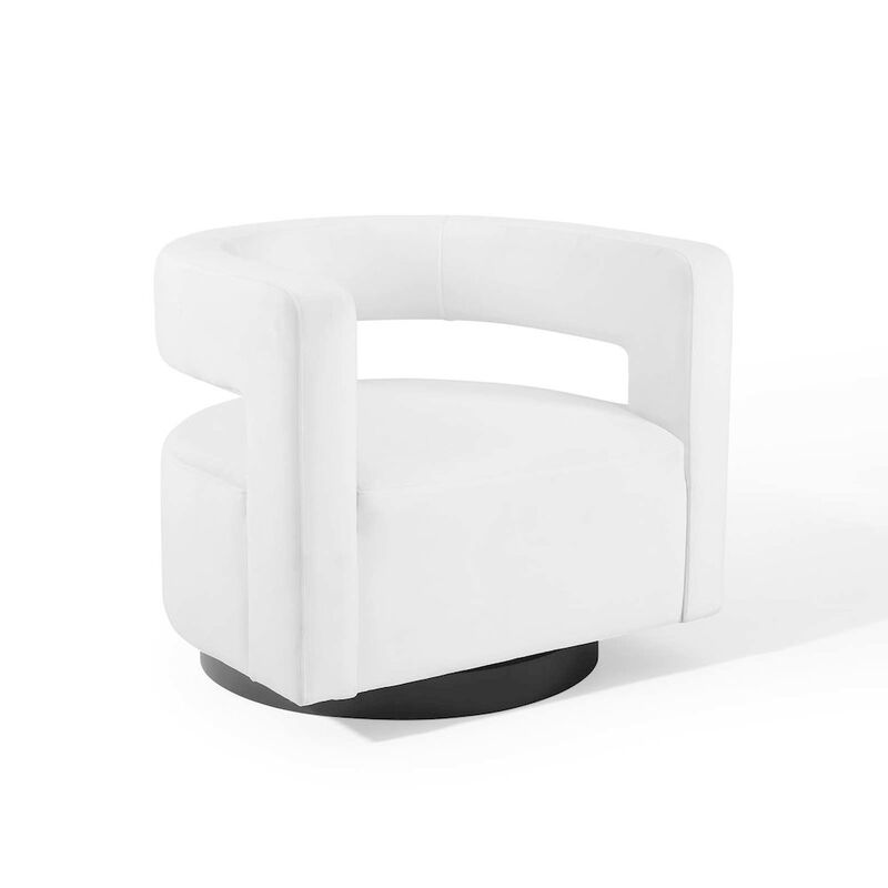 Spin Cutaway Performance Velvet Swivel Armchair image number 0