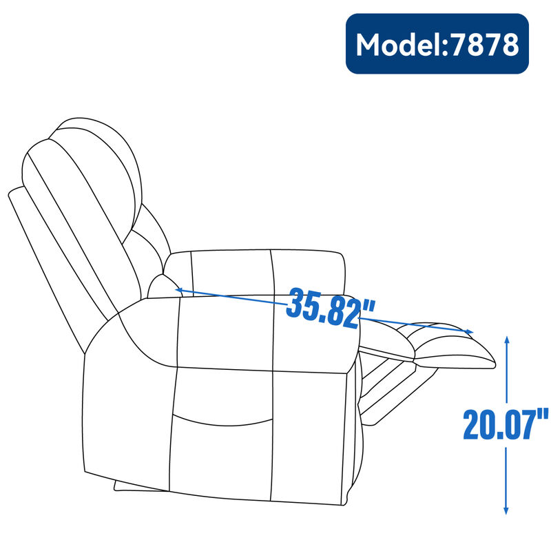 Streamdale Heavy Duty Leather Recliner with Heat & Massage image number 8