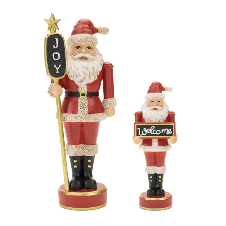 Holiday Nutcracker Figurines with Santa Design and Sentiments, Set of 2
