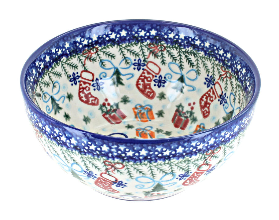 Blue Rose Polish Pottery Fairy Meadow Cereal/Soup Bowl