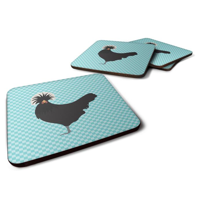 Caroline's Treasures Polish Poland Chicken Blue Check Decorative coasters, 3.5, Multicolor