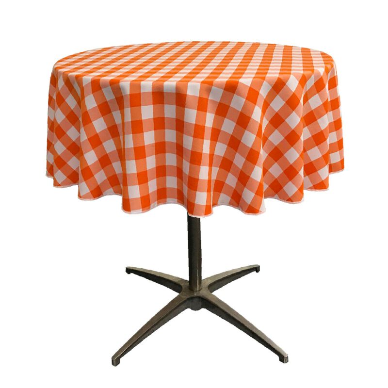 Round Polyester Checkered Tablecloth 51 Inch for Kitchen and Parties image number 0