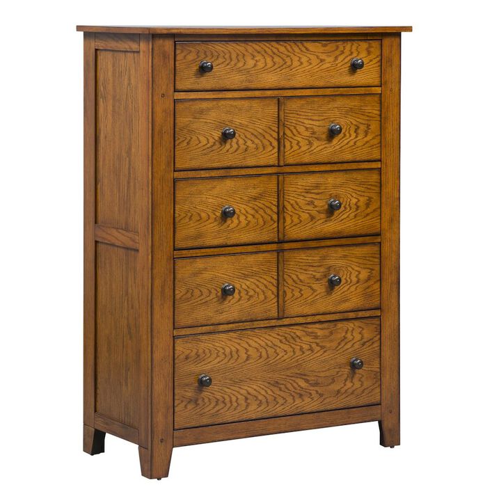 Liberty Furniture Grandpas Cabin 5 Drawer Chest in Aged Oak