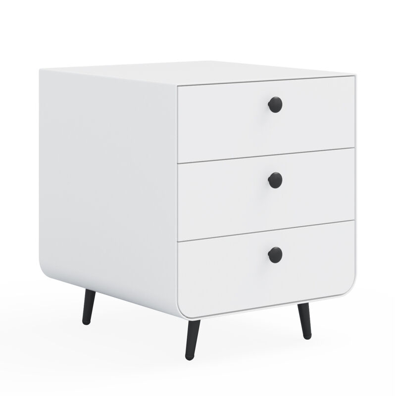Streamdale 3-Drawer Steel Nightstand for Bedroom/Living Room