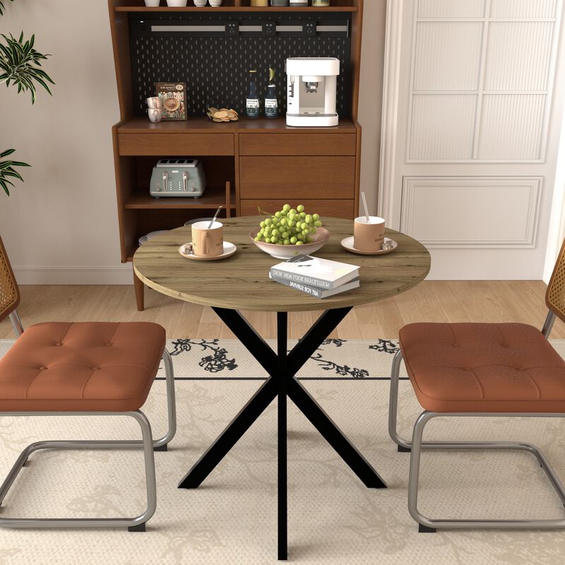 Quojof Modern Industrial Round Dining Table image number 1
