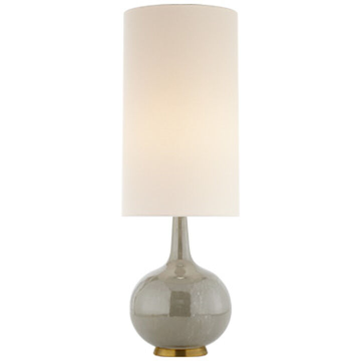Hunlen Table Lamp in Shellish Gray with Linen Shade