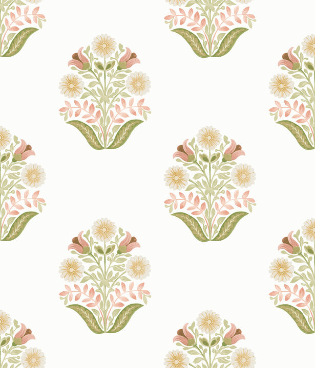 Sophie Pink Floral Medallion Peel & Stick Wallpaper