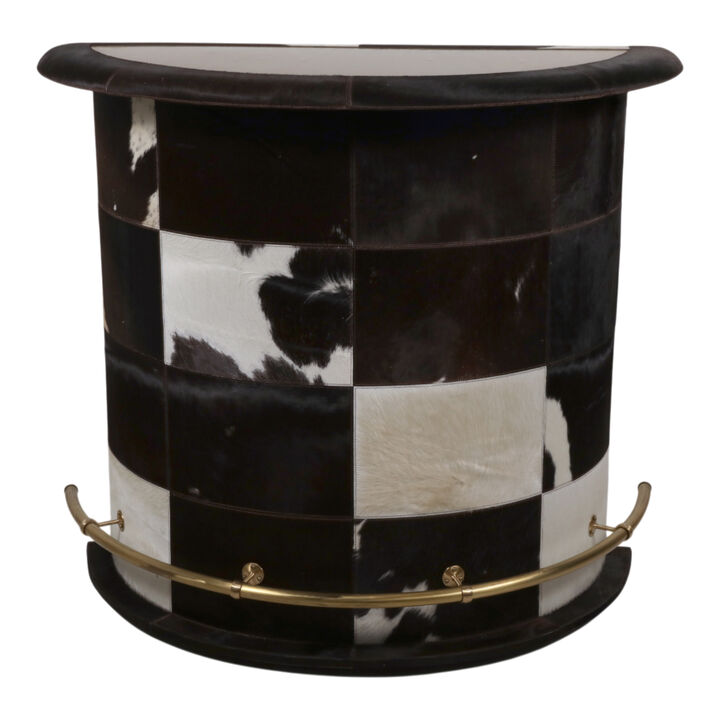 48x42" Hair On Hide Cow Print Bar, Brown/white