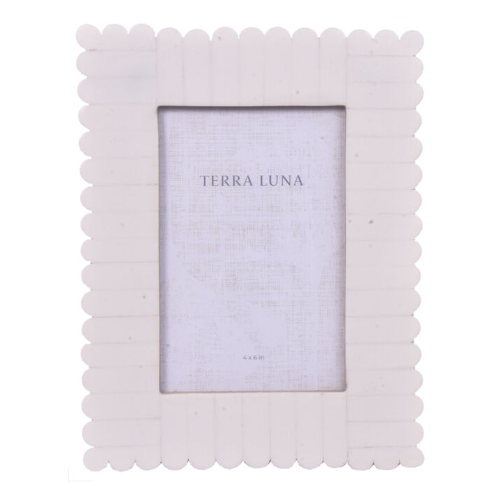 4x6" Scallop Edge Frame, Ivory