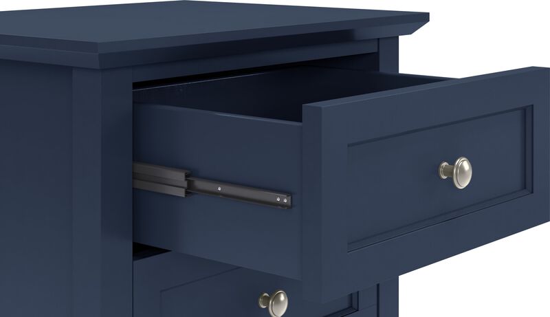 Grace Three Drawer Nightstand in Blueberry