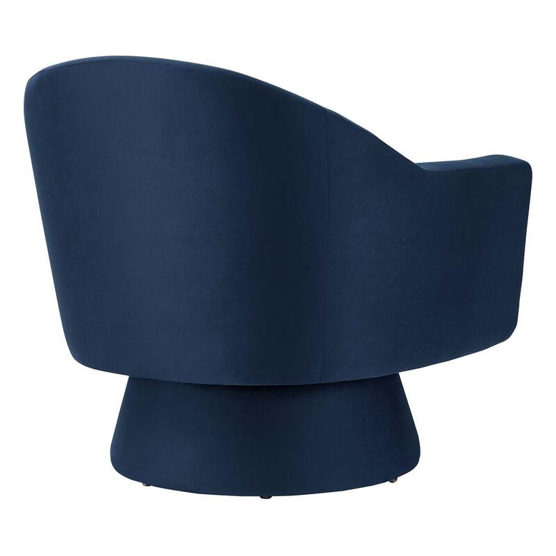 Astral Performance Velvet Fabric and Wood Swivel Chair image number 2