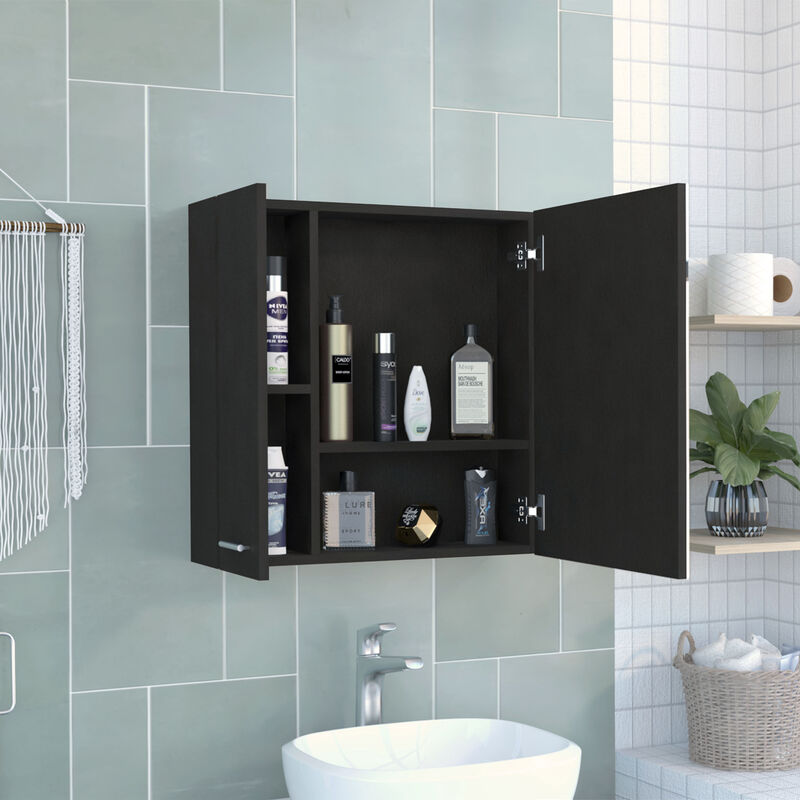 DEPOT E-SHOP Harbor Medicine Double Door Cabinet,Four Interior Shelves, Light Gray