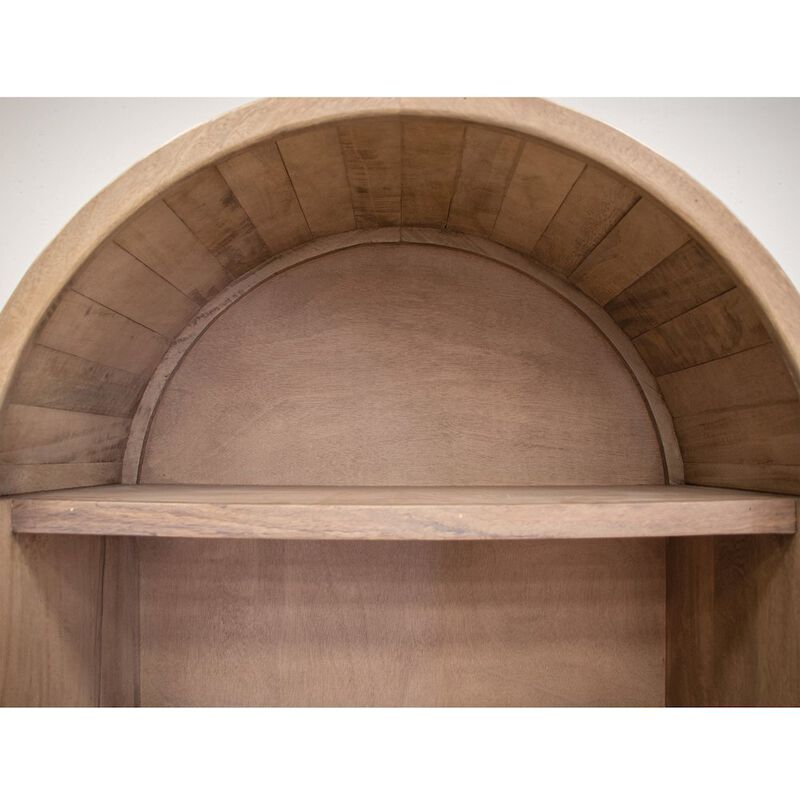 Casa Rocio Natural Parota 5 Shelf Bookcase, Brown cappuccino