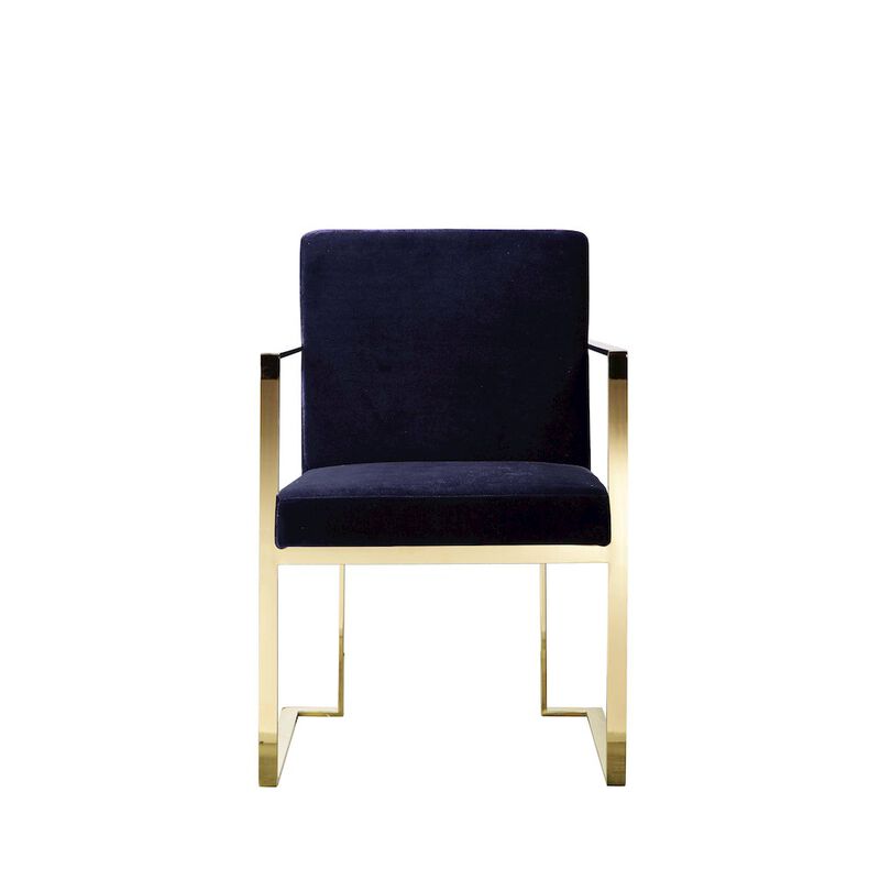 Pangea Home Gold Dexter Armchairs Velvet Navy