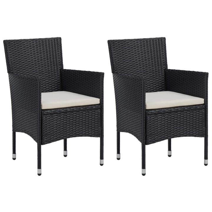 vidaXL 3 Piece Garden Dining Set Black