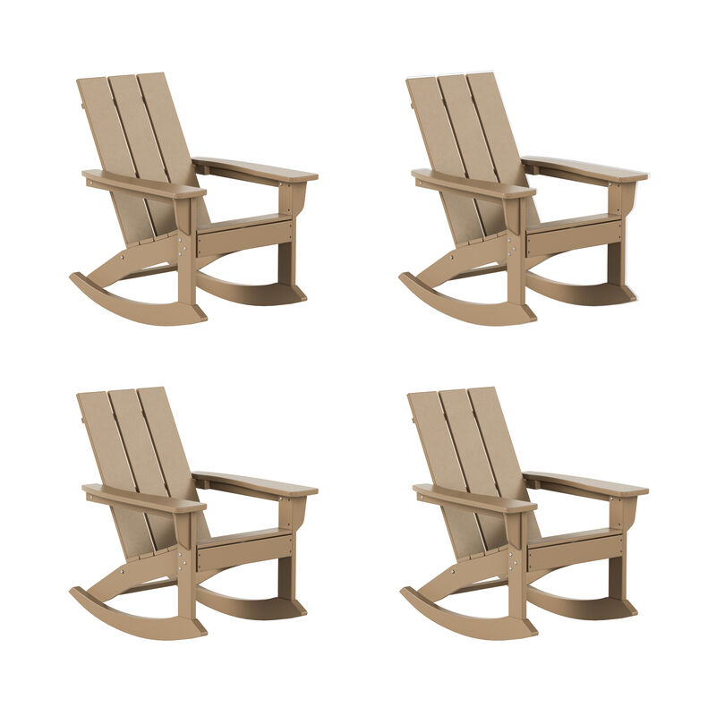 WestinTrends Modern Adirondack Outdoor Rocking Chair (Set of 4)