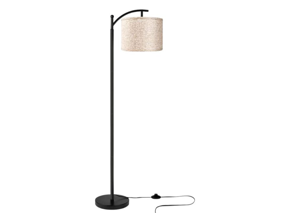 Industrial Floor Lamp 3 Color Temperature LED Bulb Beige Shade Black
