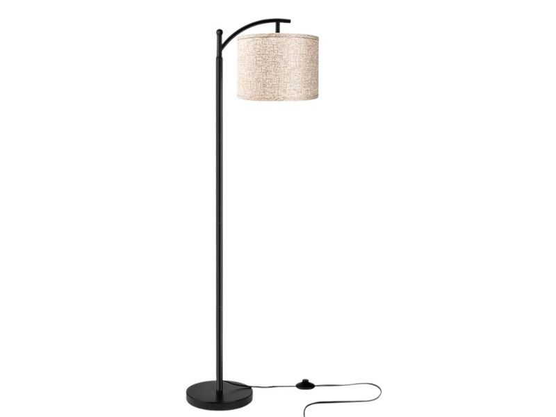 Industrial Floor Lamp 3 Color Temperature LED Bulb Beige Shade Black image number 0