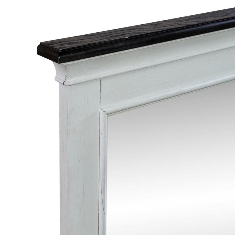 Liberty Furniture Allyson Park Crown Mirror in Wirebrushed White w/ Charcoal Top image number 5