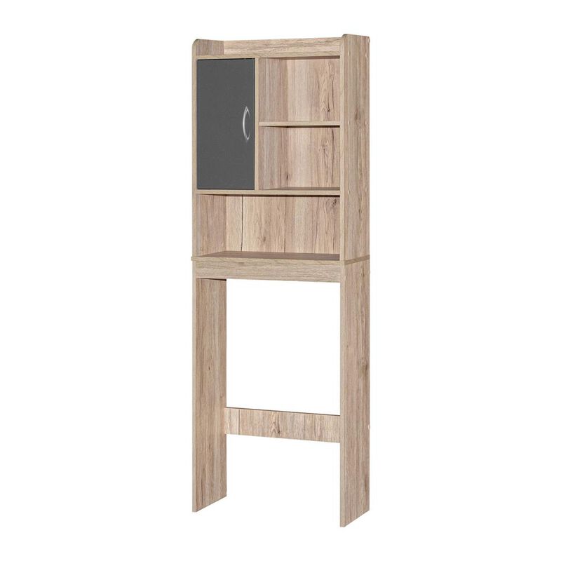Better Home Products Ace Over-the-Toilet Storage Cabinet in Natural Oak & Dark Gray