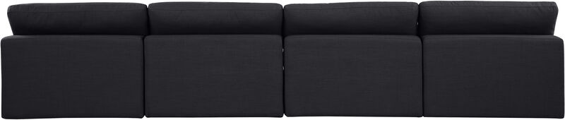 Meridian Furniture Comfy Black Linen Textured Fabric Modular Sofa image number 2