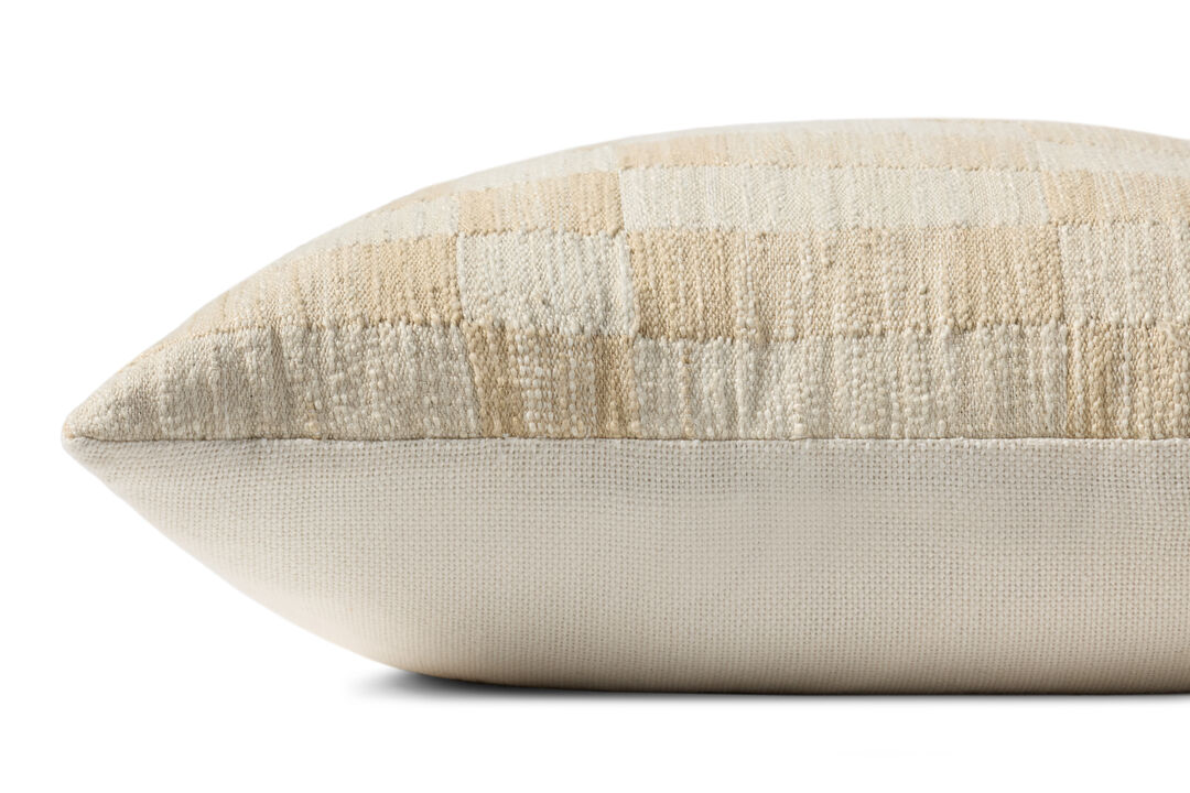 Adams Sand/Ivory 18''x18'' Cover w/Down Pillow