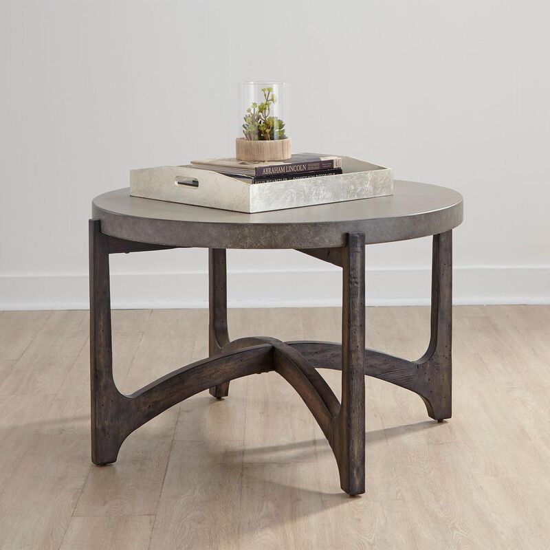 Liberty Furniture Cascade Round Cocktail Table in Wirebrush Rustic Brown image number 5