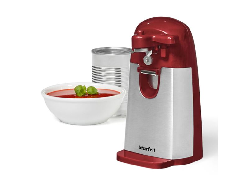 Starfrit - Electric Can Opener with Bottle Opener and Knife Sharpener, Red image number 1