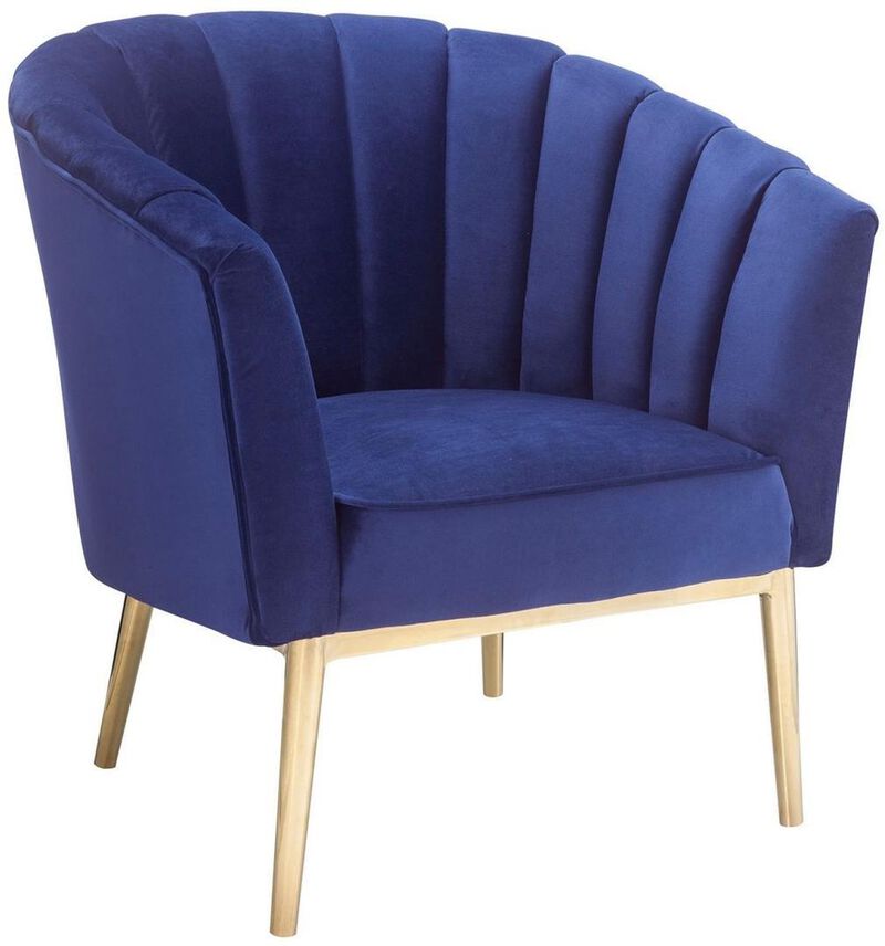 Colla Accent Chair in Midnight Blue Velvet & Gold image number 4