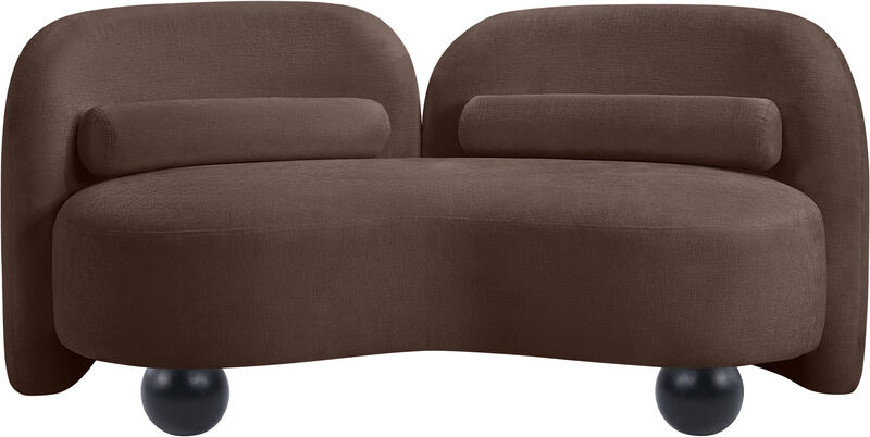 Meridian Furniture Daphne Brown Chenille Fabric Loveseat image number 5