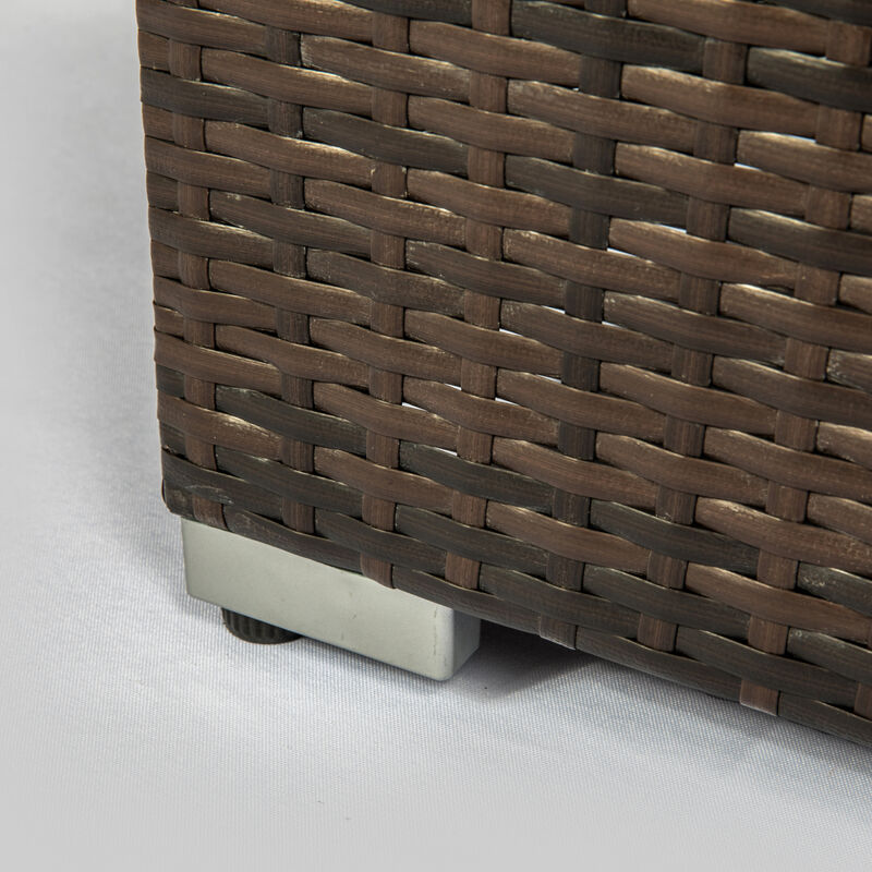 Streamdale Rattan Gas Fire Table with Tile Tabletop image number 8