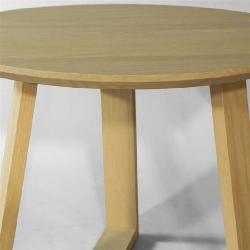 Modern Round Solid Wood Dining Table – Blonde Finish with Sleek Scandinavian Design