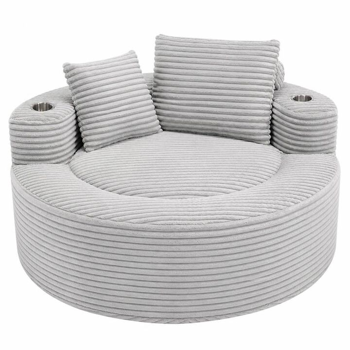 GOODSILO Round Multi-functional Memory Foam Sectional Cloud Sofa Bed Suitable for Small Living Spaces, Apartments and Home Offices