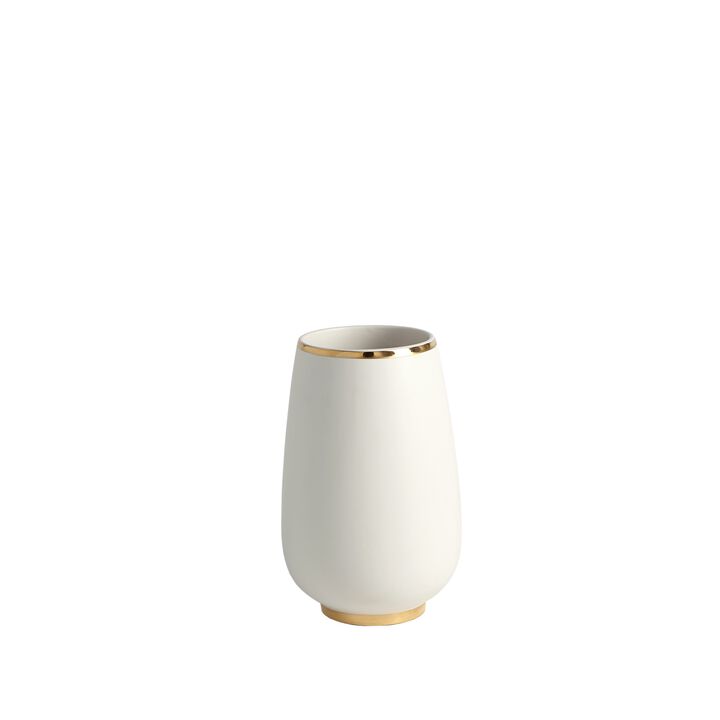 Gold Rim Bulb Vase