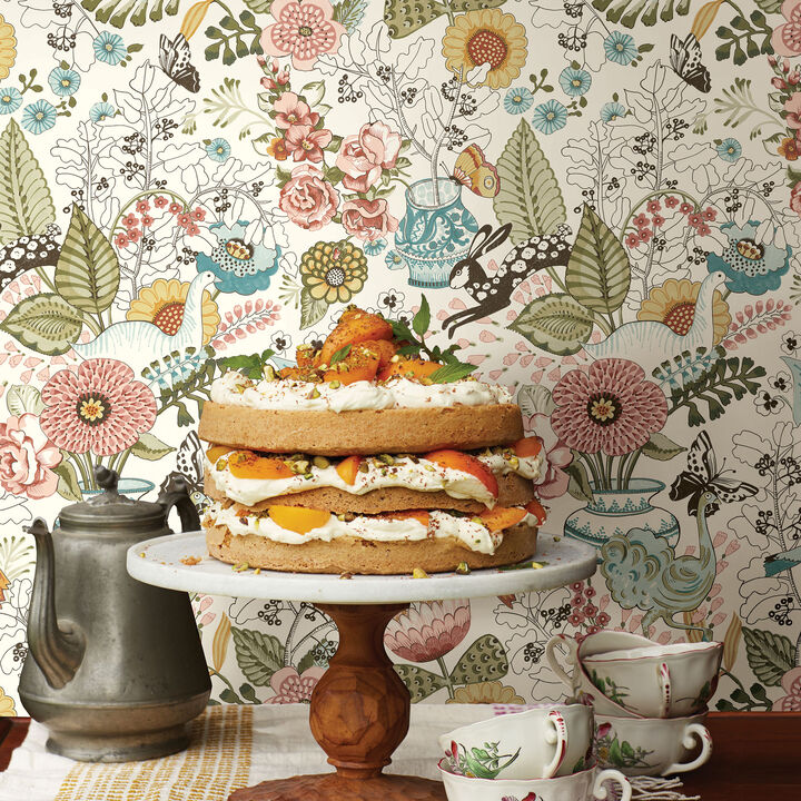 Whimsy Pink Fauna Wallpaper (Set of 2)