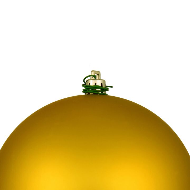 Vickerman 8" Medallion Gold Matte Ball Ornament.