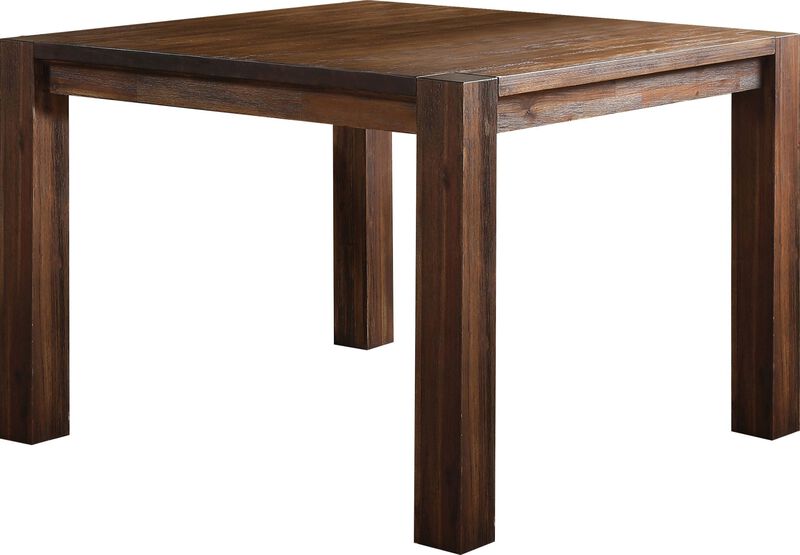 Meadow Solid Wood Square Counter Table in Brick Brown