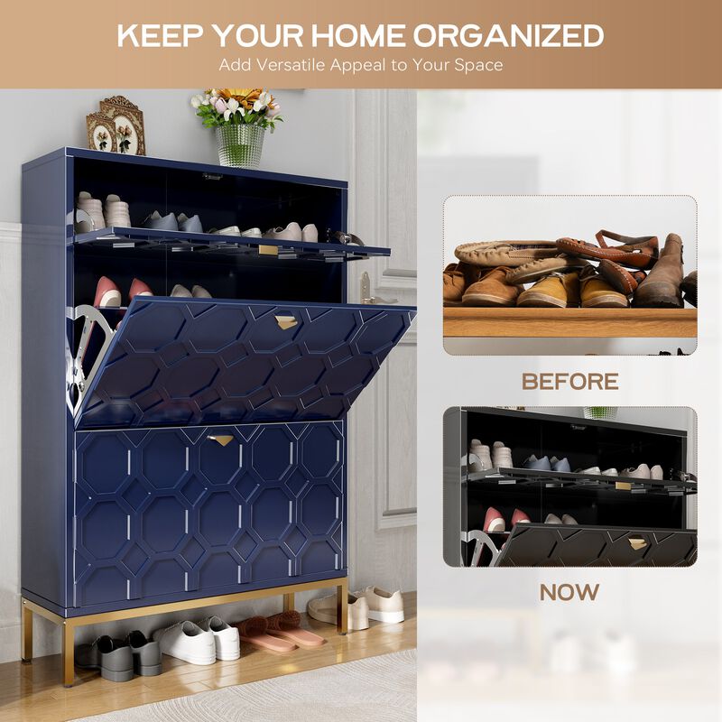 46.6 in. H x 31.5 in. W. MDF Shoe Storage Cabinet 24-Pair image number 6