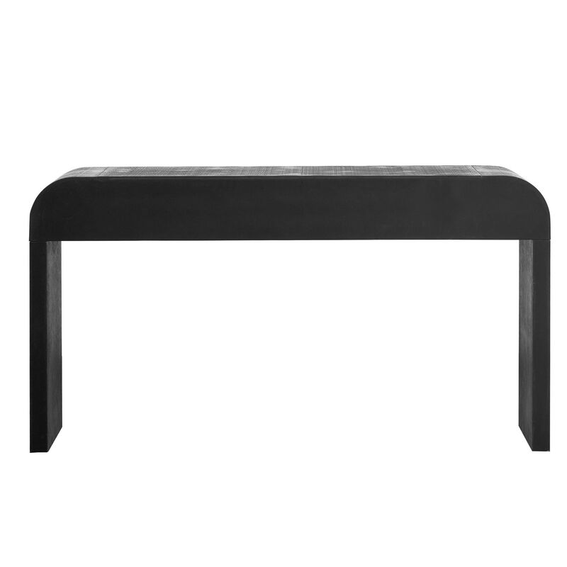 Unique Retro Console Table with Open Design and 2 Drawers Stylish Accent for Entryway, Dining, or Living Room